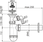 Сифон для умывальника AlcaPlast A41P