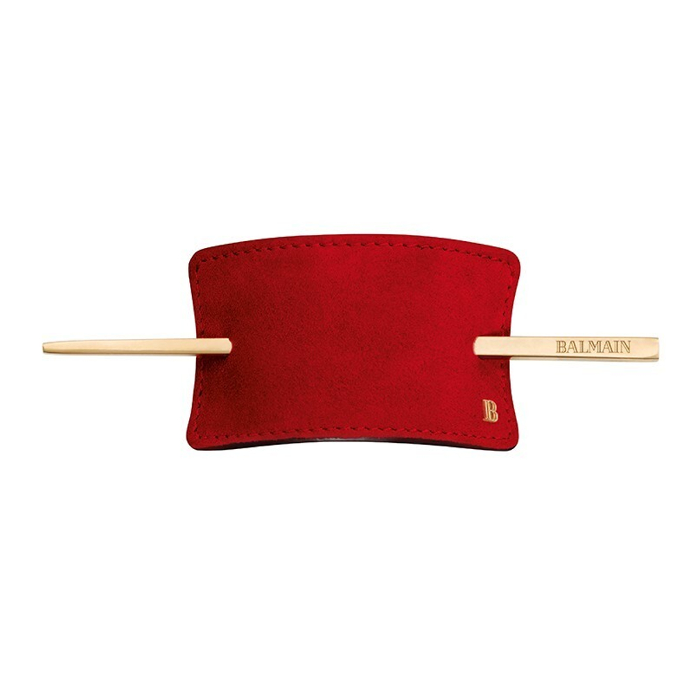 Balmain Hair Couture Заколка из красной замши Genuine Suede Hair Barrette Red