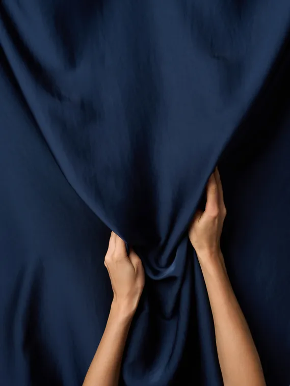 Сатин плательный двусторонний, арт. 2328, Китай, темно-синий