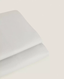 ZARA HOME (200 НИТЕЙ) ПРОСТЫНЯ ИЗ ХЛОПКА ПЕРКАЛЬ, СЕРЫЙ