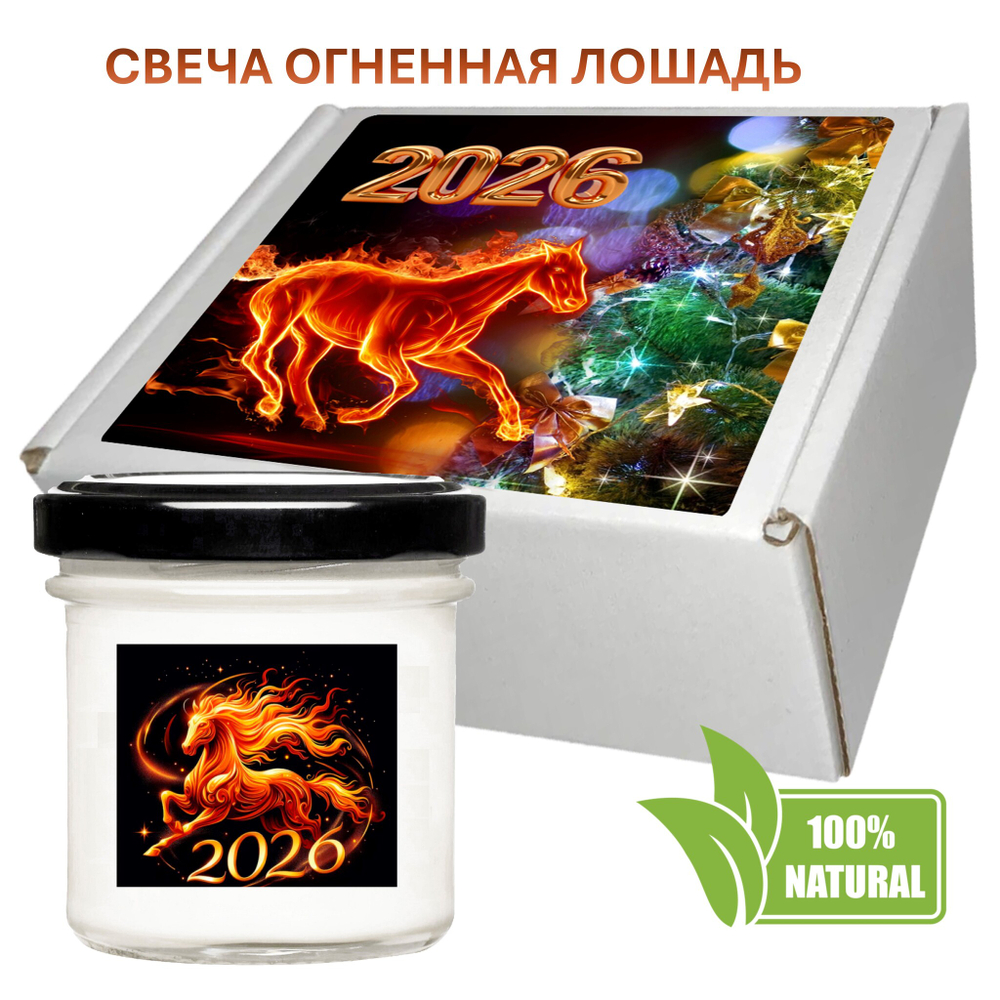 Свеча новогодняя, Огненная лошадь, 200 мл