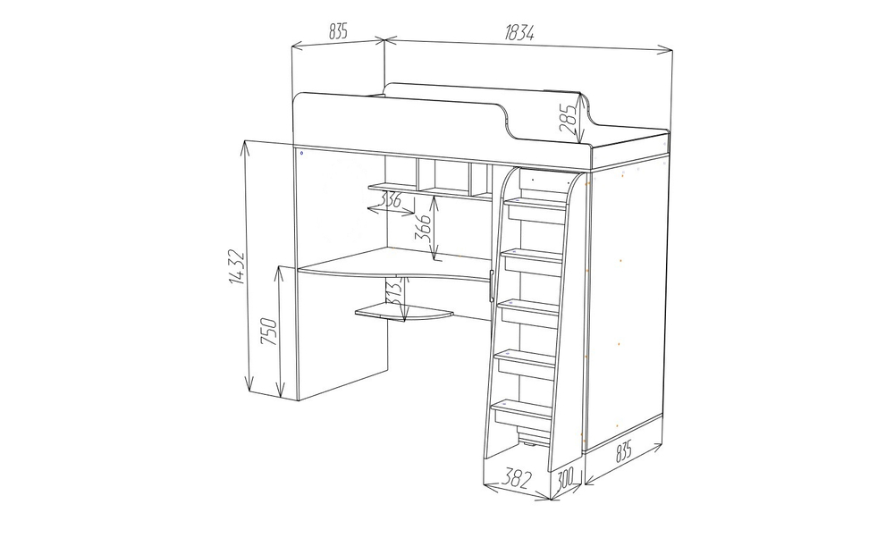 Кровать Морозко Кр.золотой/Кр.светлый