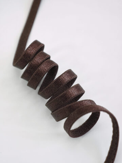 Резинка бретелечная шоколад глянцевая узкая ширина 5 мм