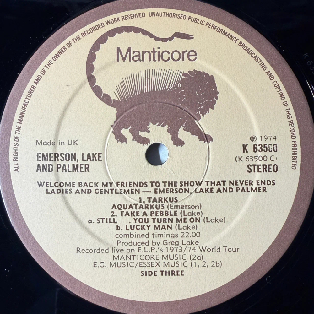 Emerson, Lake & Palmer ‎– Welcome Back My Friends To The Show That Never Ends - Ladies And Gentlemen 3LP (Англия 1974г.)Т