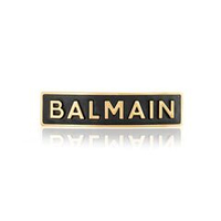 Balmain Hair Couture Заколка-автомат кожаная черная с золотыми буквами BALMAIN размер M Limited Edition Barrette Pour Cheveux M Gold FW20