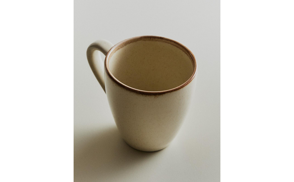 Zara Home чашка из фарфора, цвет бежевый, 11 см