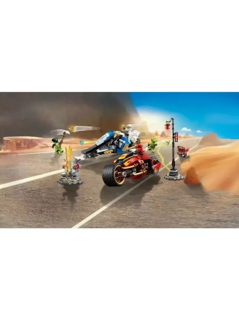 Конструктор Мотоцикл Кая и снегоход Зейна 376 деталей 21161