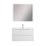 Тумба с раковиной подвесная BelBagno MARINO-CER-MINI-900-2C-SO-BL-P Bianco Lucido, раковина белая BB-8099-3-90