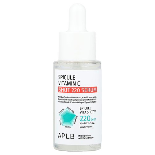 APLB, Spicule Vitamin C Shot 220, сыворотка, 40 мл (1,35 жидк. Унции)