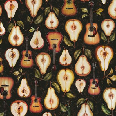 Груши и гитары на черном