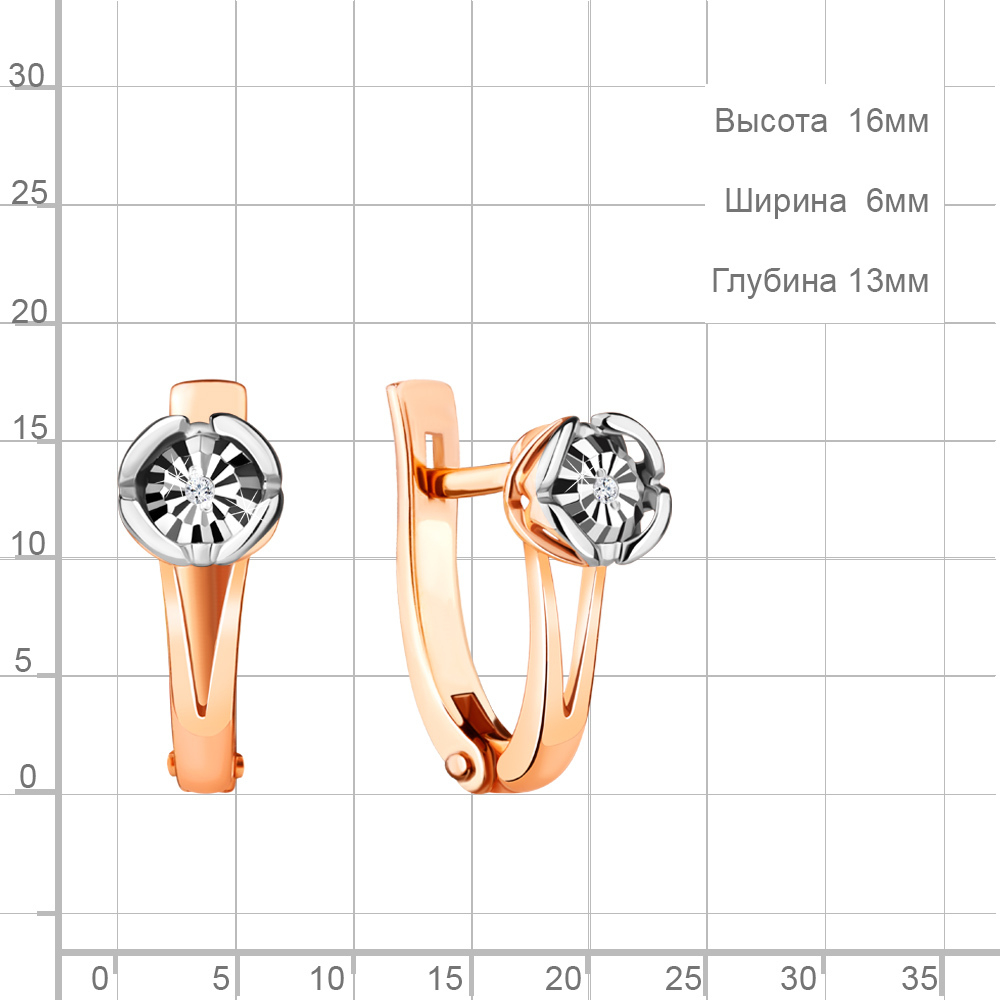 942757к Серьги из Золота с бриллиантами из коллекции "Shine Line"