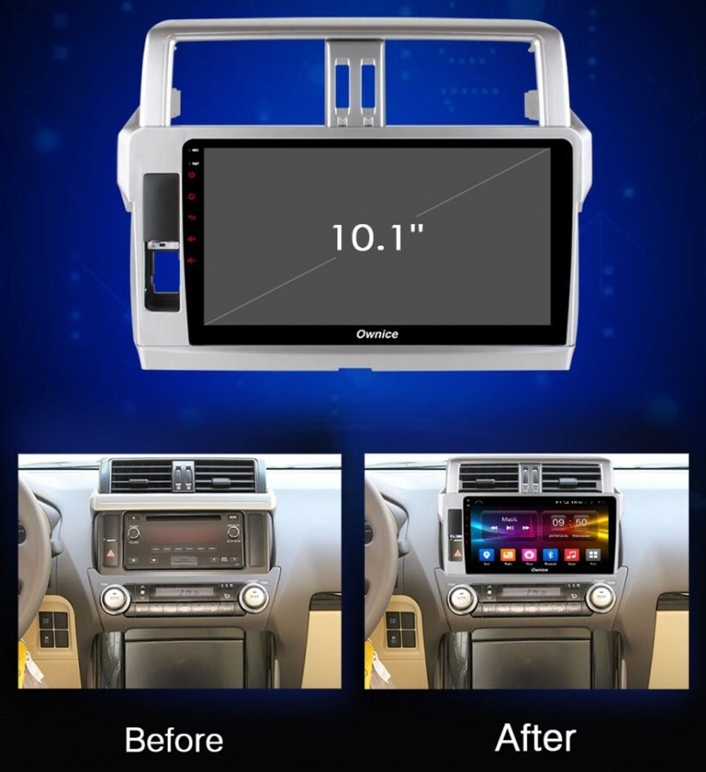 Магнитола для Toyota Land Cruiser Prado 150 2014-2017 - Carmedia OL-1614 IPS, Android 10, 8 ядер (TS18), 4G SIM-слот