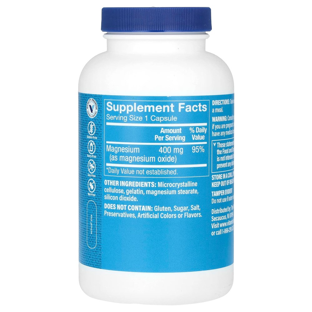 The Vitamin Shoppe, оксид магния, 400 мг, 200 капсул