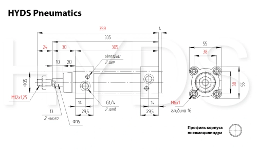 C96SDB40-200C Пневмоцилиндр
