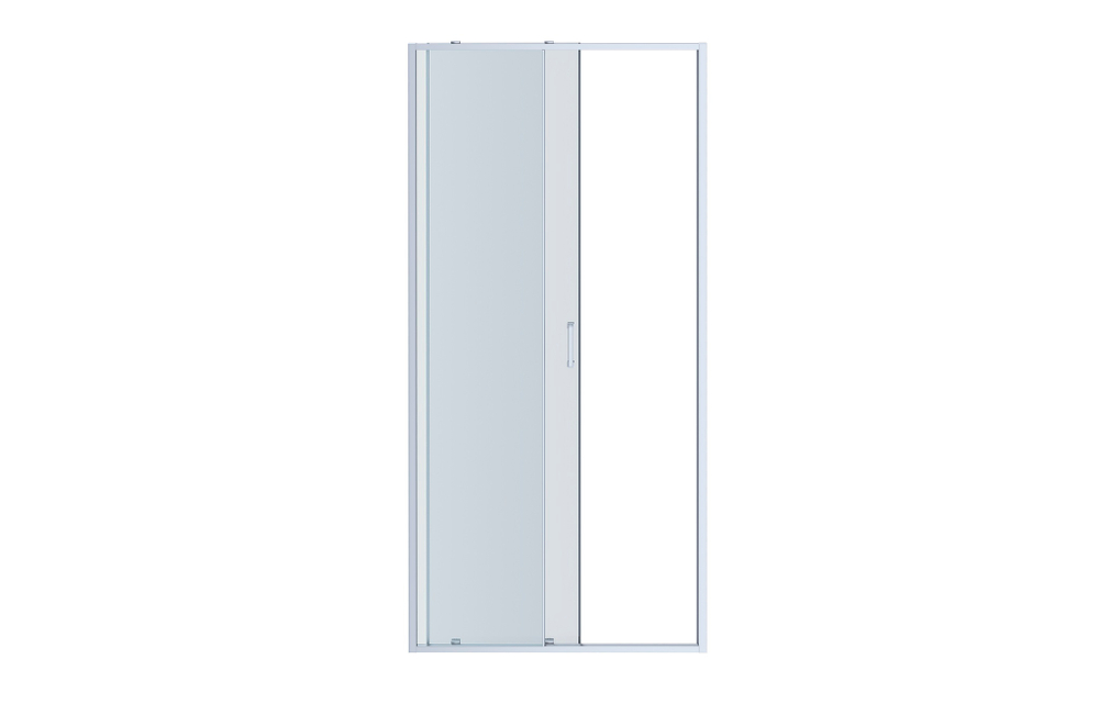 AQ NAA 6121-120 (новый артикул AQ ARI RA 12020CH) Душевая дверь двухэлементная, раздвижная1200x2000 профиль хром, стекло прозрачное