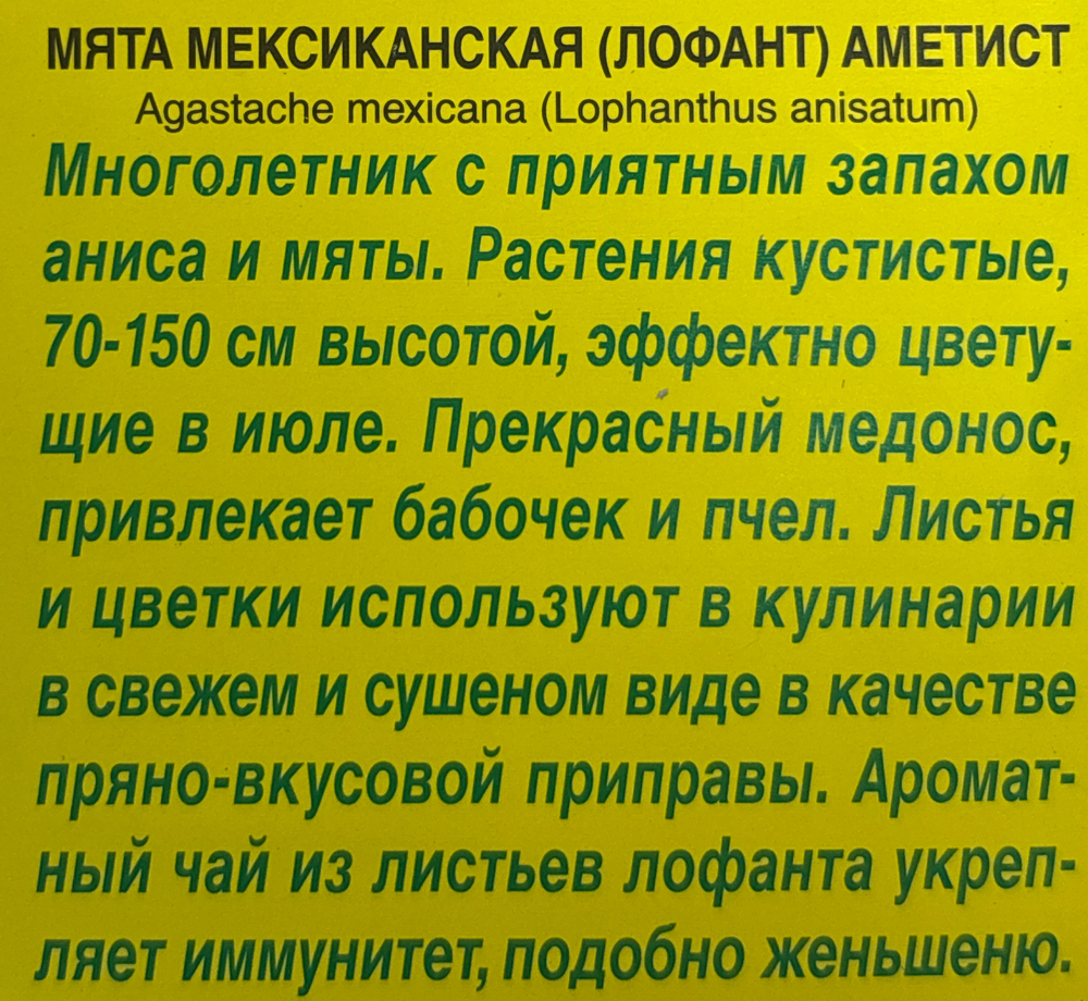 Мята Мексиканская Аметист 0,05 г СМЗ-256