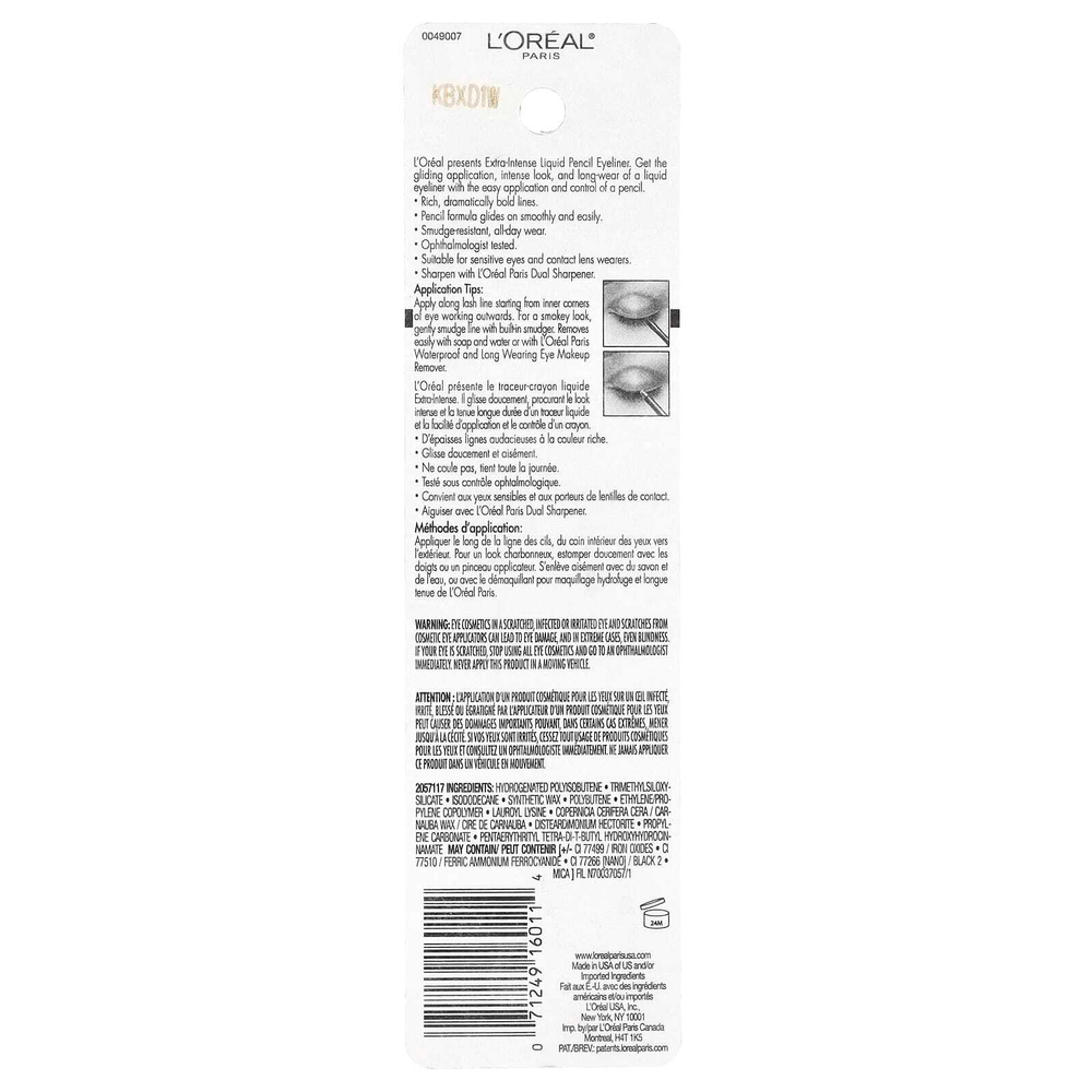 L'Oréal, Жидкая подводка для глаз Extra Intense, черная 798, 1,1 г (0,03 унции)