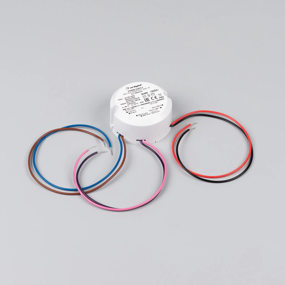 Блок питания ARJ-SN-40300-PFC-DALI-R (12W, 9-40V, 0.3A) (Arlight, IP20 Пластик, 3 года) 038299(1)