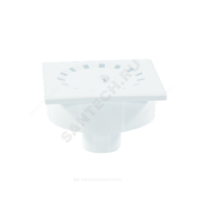 Трап нерегулируемый с "сухим" затвором Дн 50 с пластиковой решёткой 150х150мм вертикальный выпуск RTP (РосТурПласт) 36586