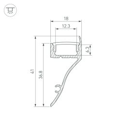 Профиль ARH-CON-2000 ANOD (Arlight, Алюминий) 018828