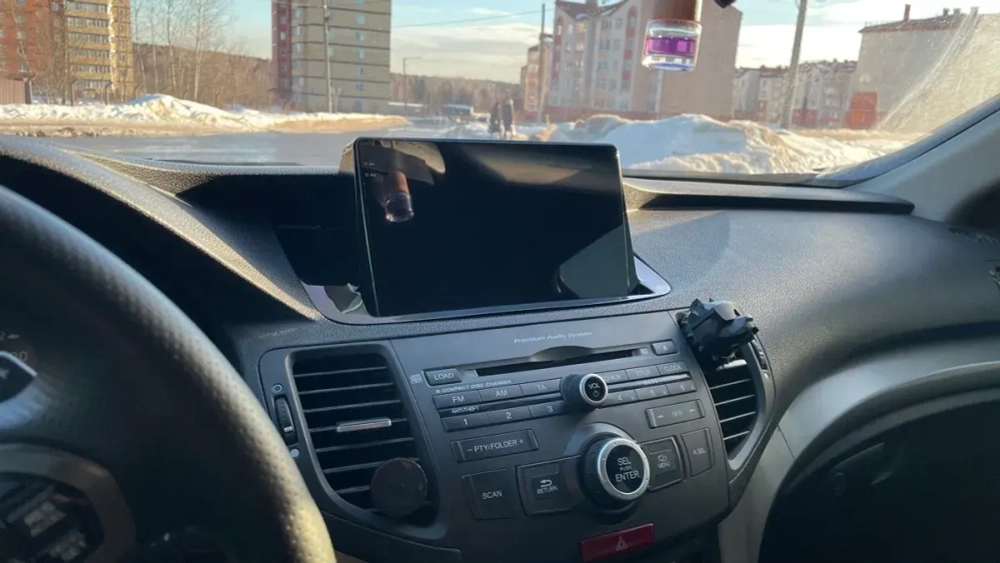 Магнитола для Honda Accord 2008-2012 - Carmedia SF-9228-3 (с усилителем, BSJ, рамка матовая) QLed+2K, Android 12, TS10, CarPlay, 4G SIM-слот