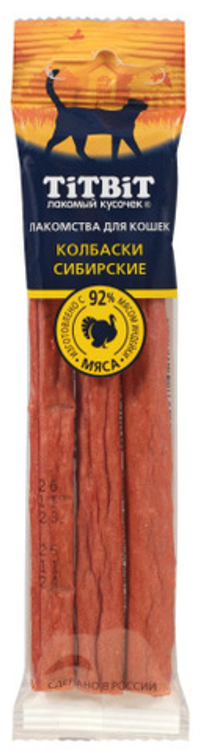 TITBIT ЗОЛОТАЯ КОЛЛЕКЦИЯ Лакомство для кошек Колбаски сибирские, 20 г