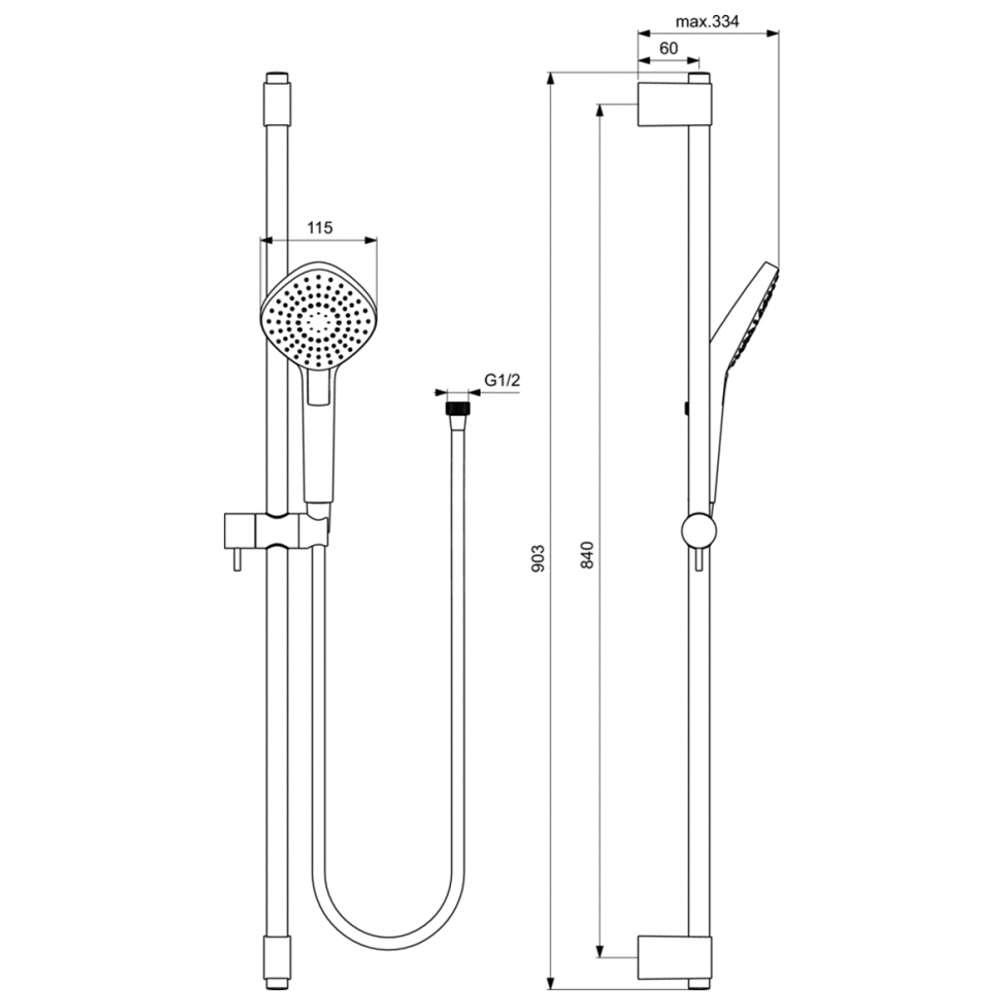 Душевой гарнитур Ideal Standard IDEALRAIN EVO B2238AA