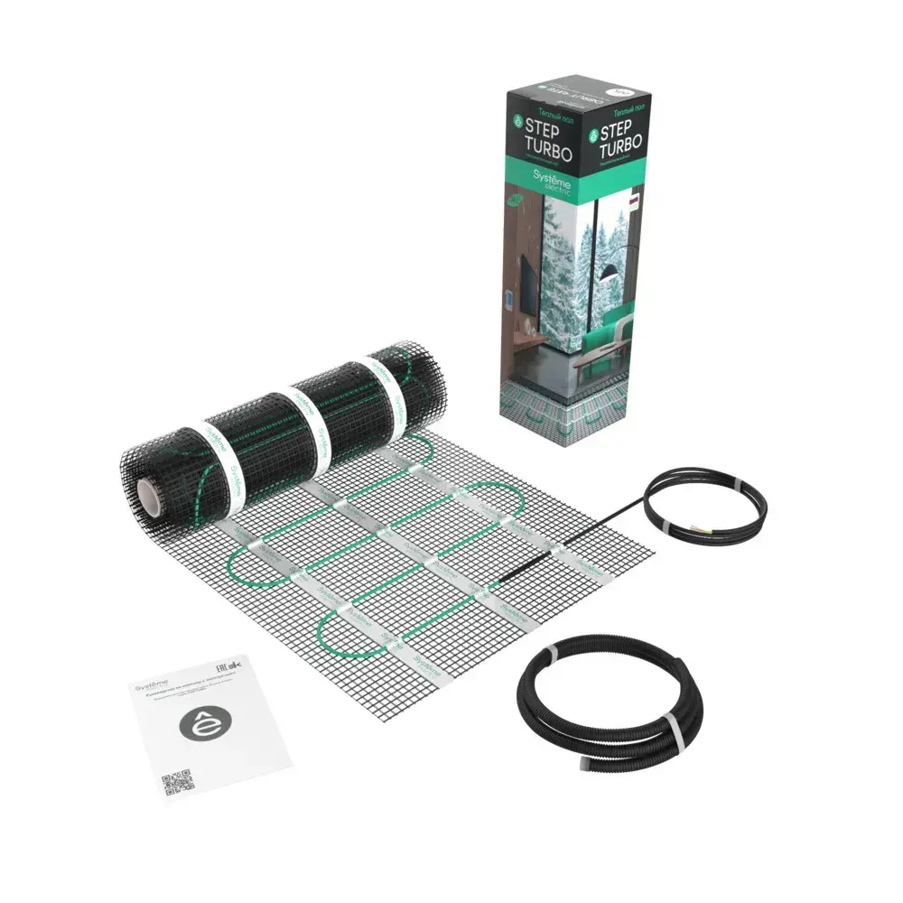 STEP TURBO Мат нагревательный (теплый пол) STM200050, 200 Вт/м2, 1000 Вт, 5 м2