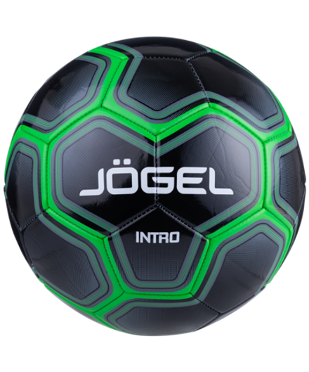 Мяч футбольный Intro №5, черный/зеленый