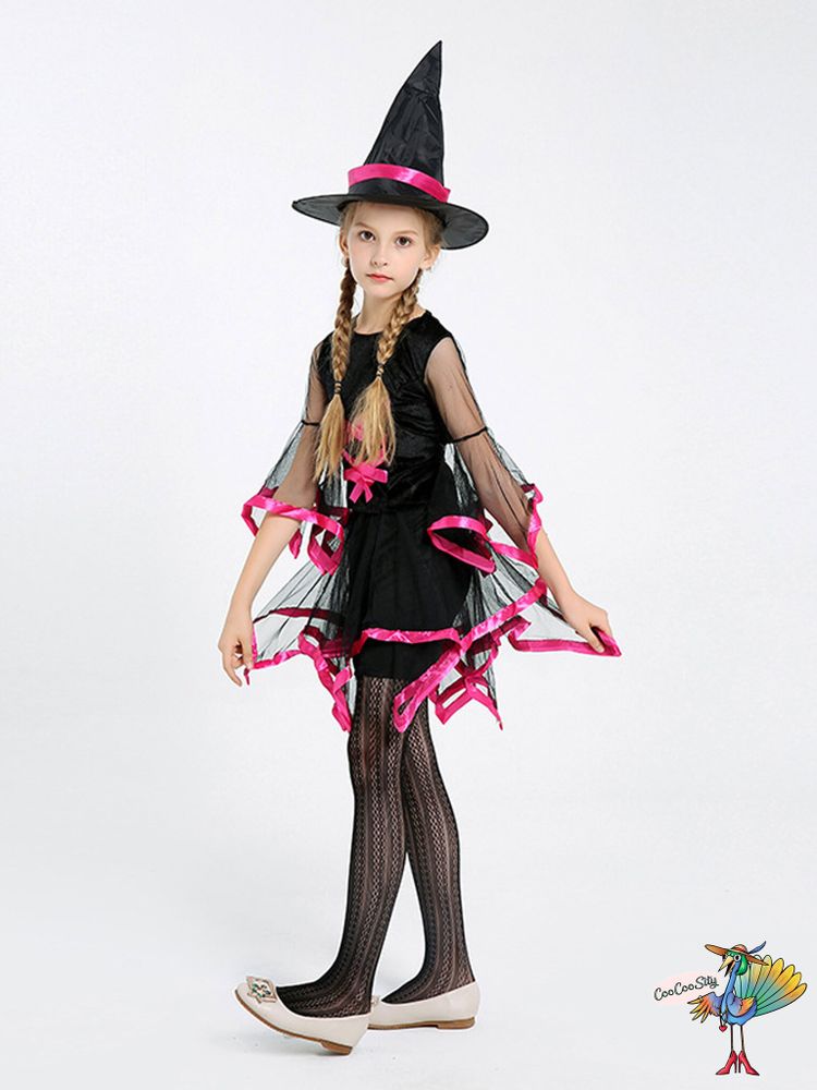 костюм Ведьмочка розовая, р-р M, рост 95-115 (платье, шляпа)