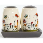 Набор д/специй солонка 112мм + перечница 112мм на керам.подставке Полосатый Кот