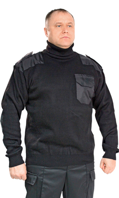 Джемпер черный с горловиной