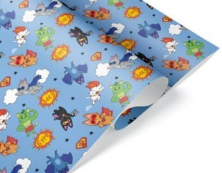 Бумага упаковочная глянцевая 70*100см,Котики 1л.