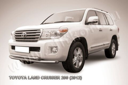 Защита переднего бампера (нержавейка) Toyota Land Cruiser 200 (2012-2015) d76+d57