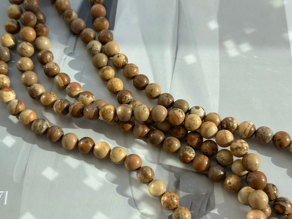 Нить бусин из яшмы 10мм, полуматовые