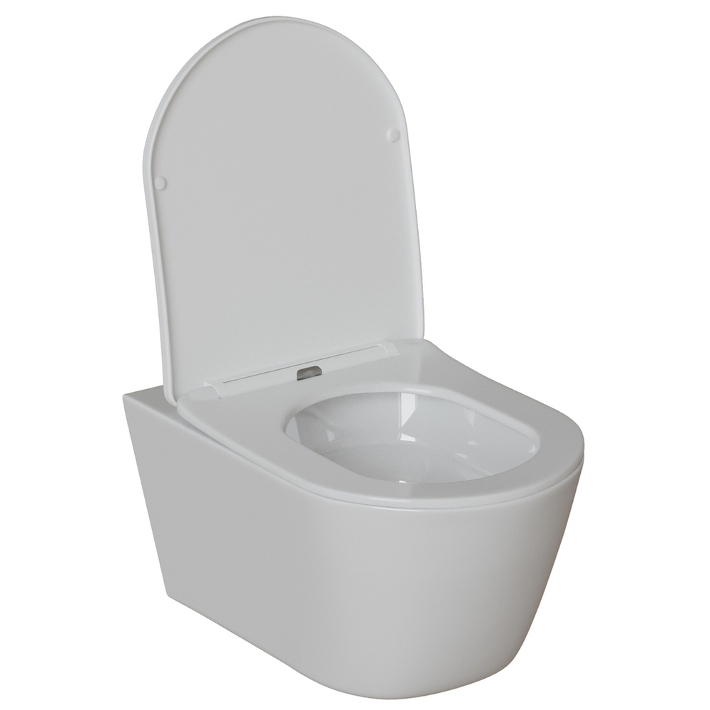 Унитаз подвесной безободковый WAVE PRIME Tornado3.0 сид. дюропласт, м/л, быстр, БЕЛЫЙ глянец (L)