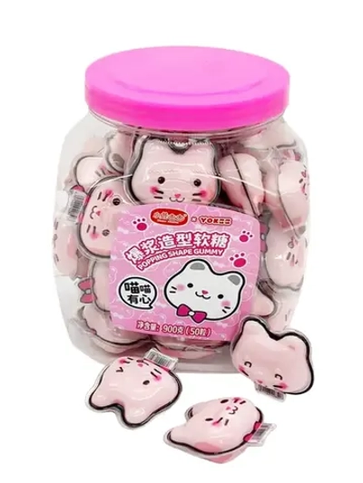 Жевательный мармелад с жидкой начинкой Котики 18г * 50шт