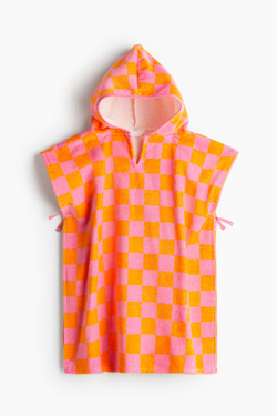 H&M ПОЛОТЕНЦЕ-ПОНЧО С ПРИНТОМ, ОРАНЖЕВЫЙ