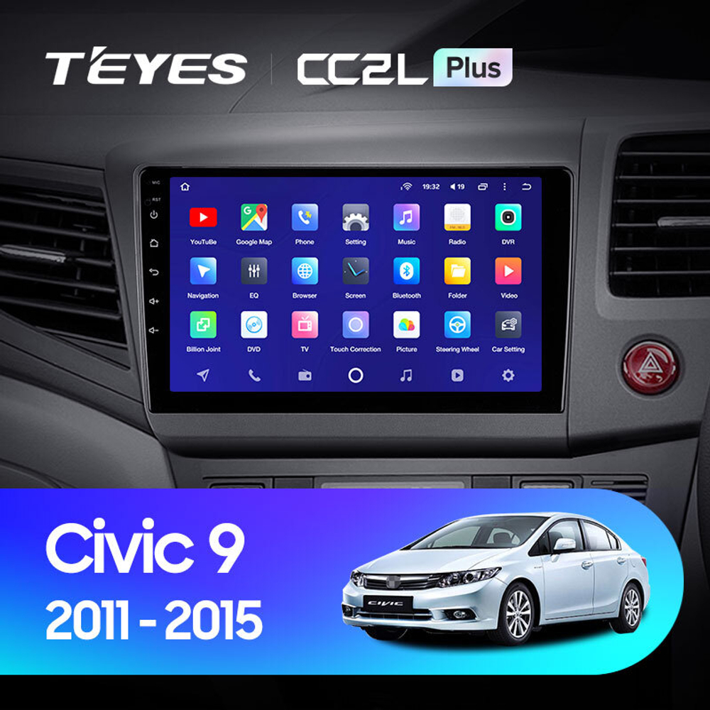 Teyes CC2L Plus 9" для Honda Civic 9 2011-2015 (прав)