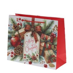 GAEM Пакет подарочный (бумага 210г/м2, блок 12шт), L31 W12 H42 см, 4в.