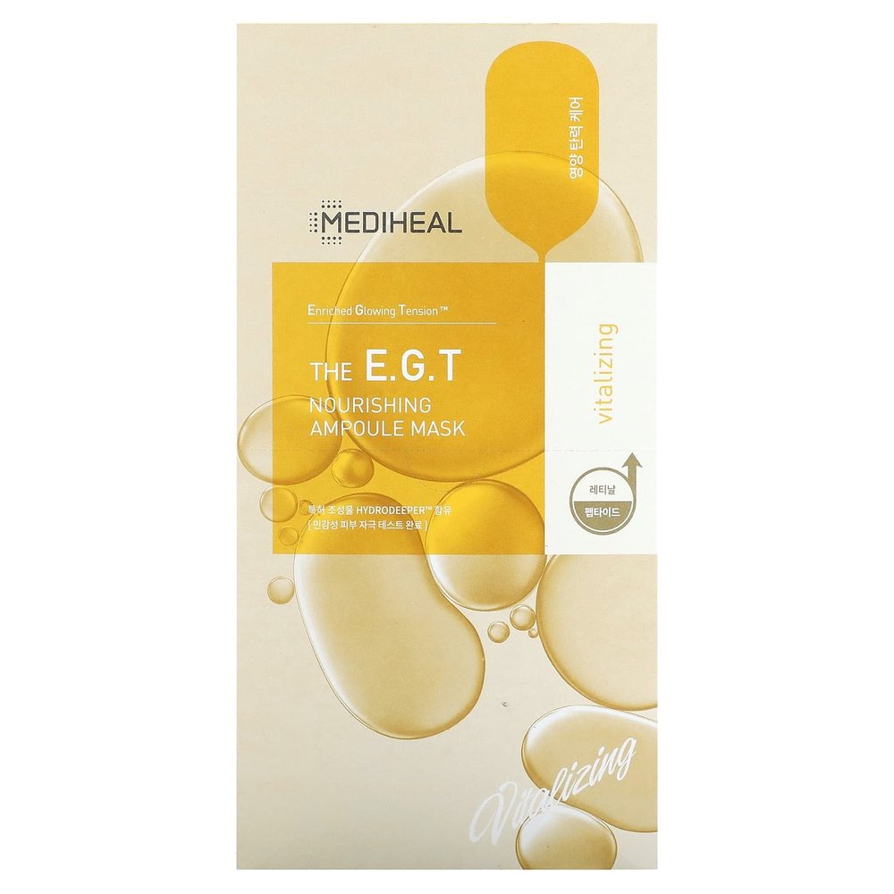 MEDIHEAL, The EGT, питательная маска-ампула, 10 шт., По 27 мл (0,91 жидк. унц.)