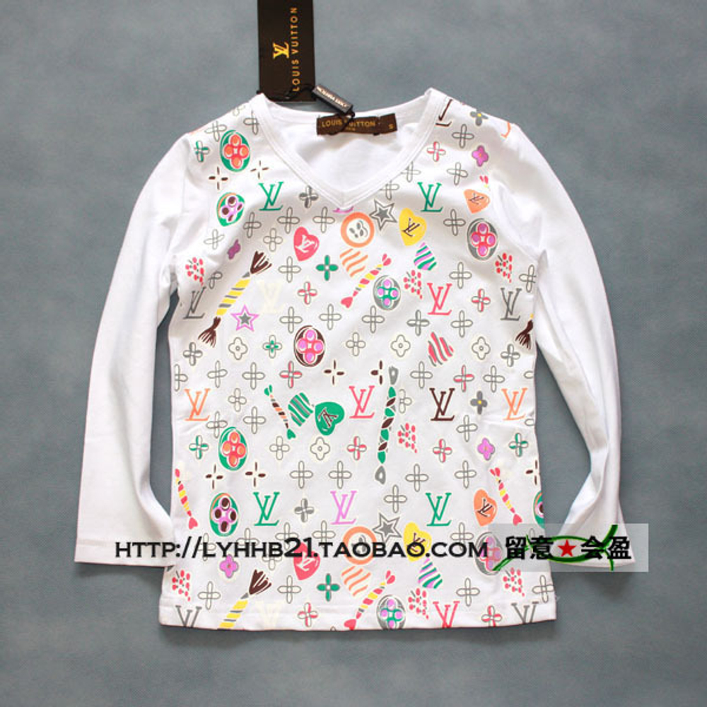 Лонгслив с контрастными принтами в виде логотипа