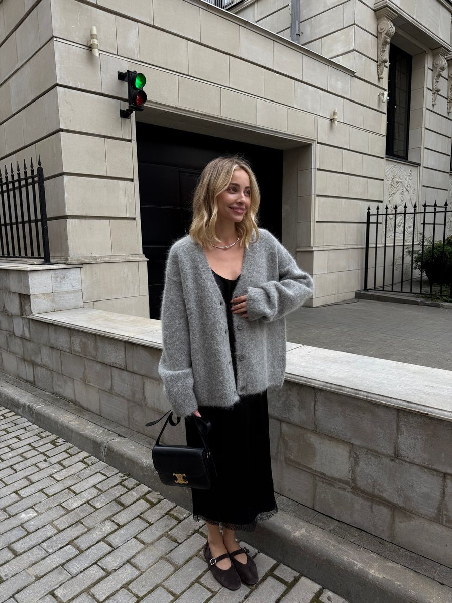 Кардиган альпака серый