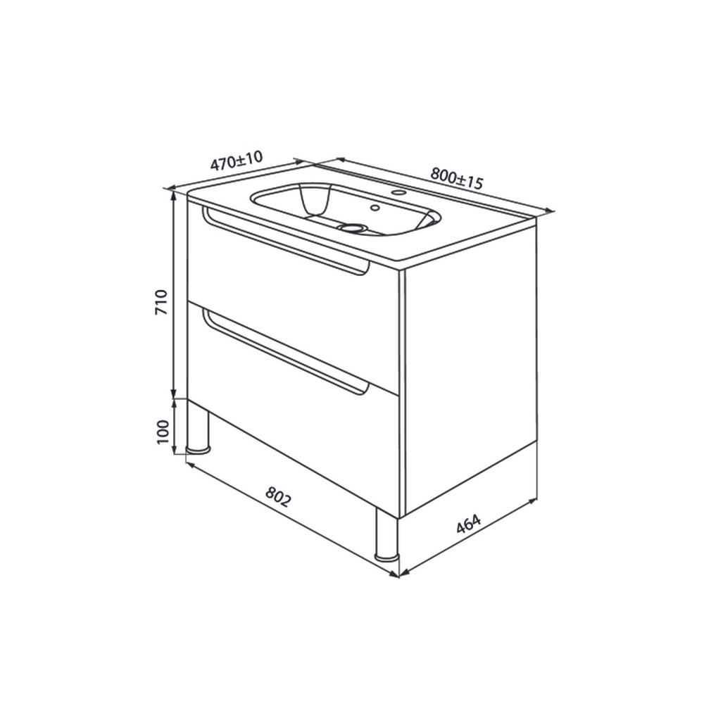 Тумба с умывальником IDDIS Edifice, напольная, 80 см, белая, EDI80WFi95K