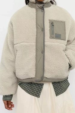 PULL&BEAR Куртка из искусственного меха, песочный