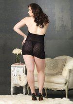 Платье с леопардовым рисунком ткани (Размер: 1X-2X) (Цвет: черный)