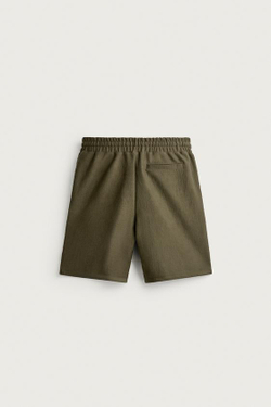 ZARA ШОРТЫ-ДЖОГГЕРЫ ИЗ РЕЛЬЕФНОЙ ТКАНИ, ХАКИ