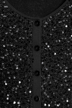 ZARA КАРДИГАН С ПАЙЕТКАМИ, ЧЕРНЫЙ