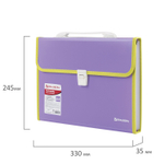 Папка-портфель пластиковая BRAUBERG "JOY" А4 (330х245х35 мм) 13 отделений с окантовкой фиолетовая (2 штуки в упаковке)