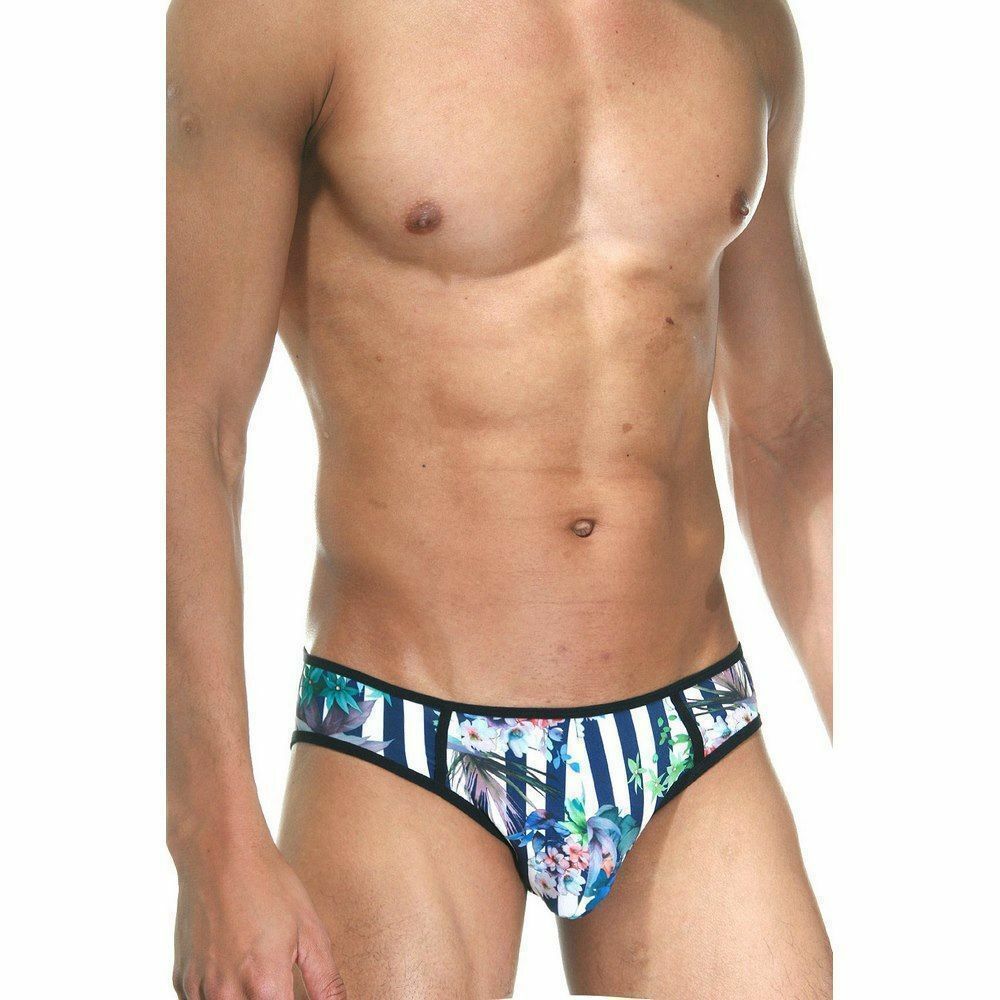 Мужские трусы слипы синие с цветочным принтом Cosmos Colors FR40_GB